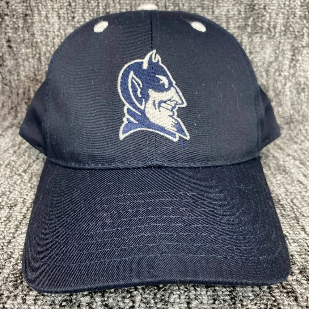 VTG Duke Blue Devils Hat Mens OSFA Navy Blue Snapback Cap Captivating Headgear